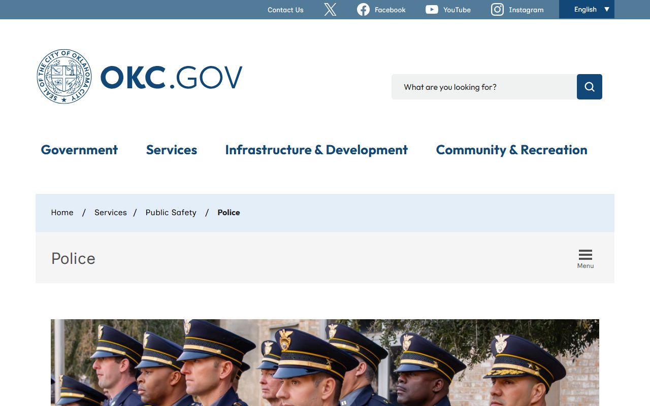 Oklahoma City Police Department criminal records request page