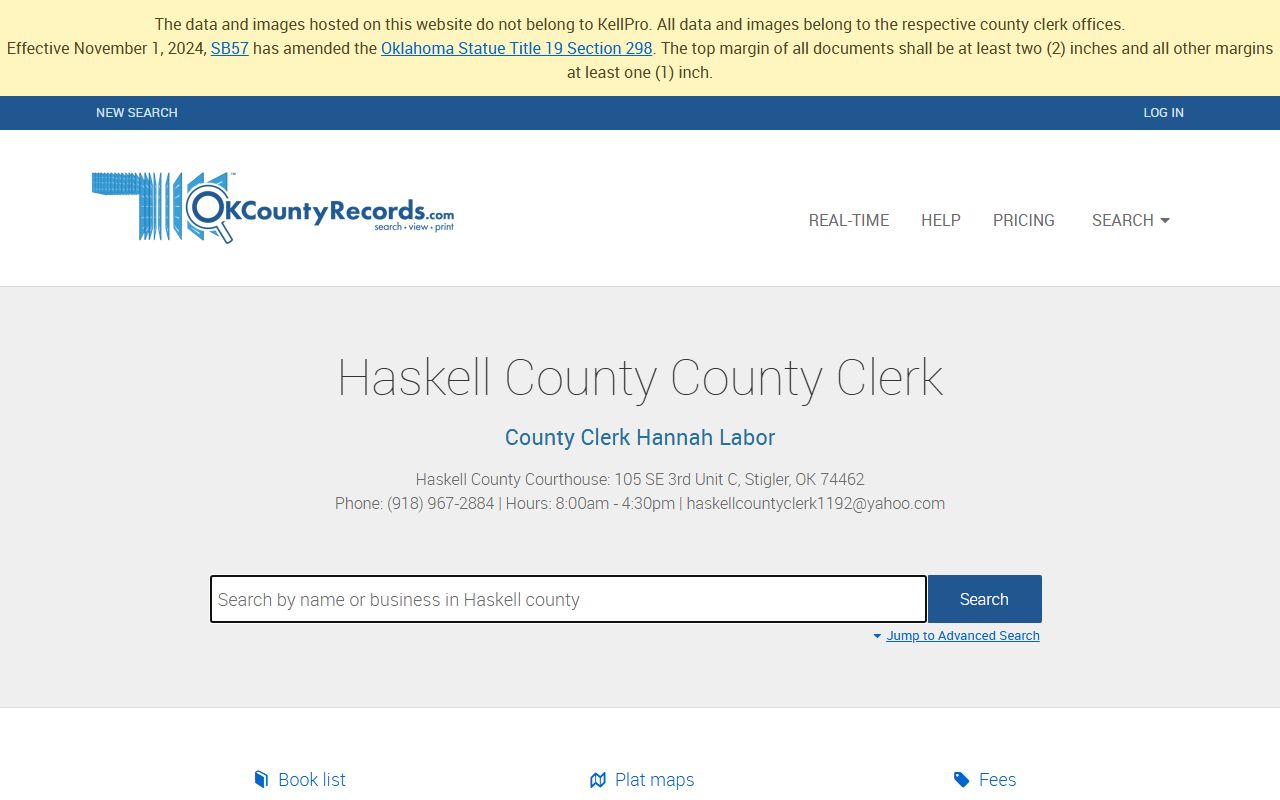 Haskell County land records search for property records