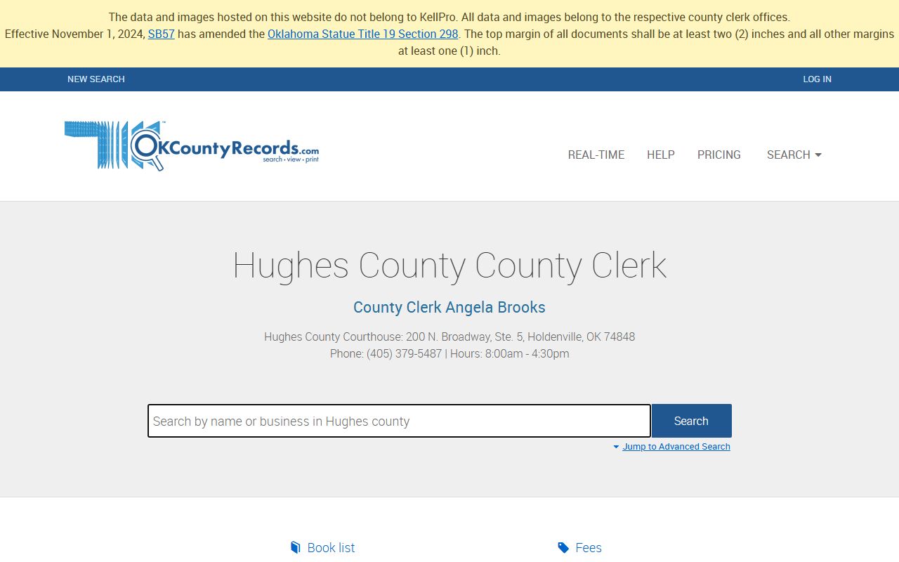 Hughes County land records search for property records