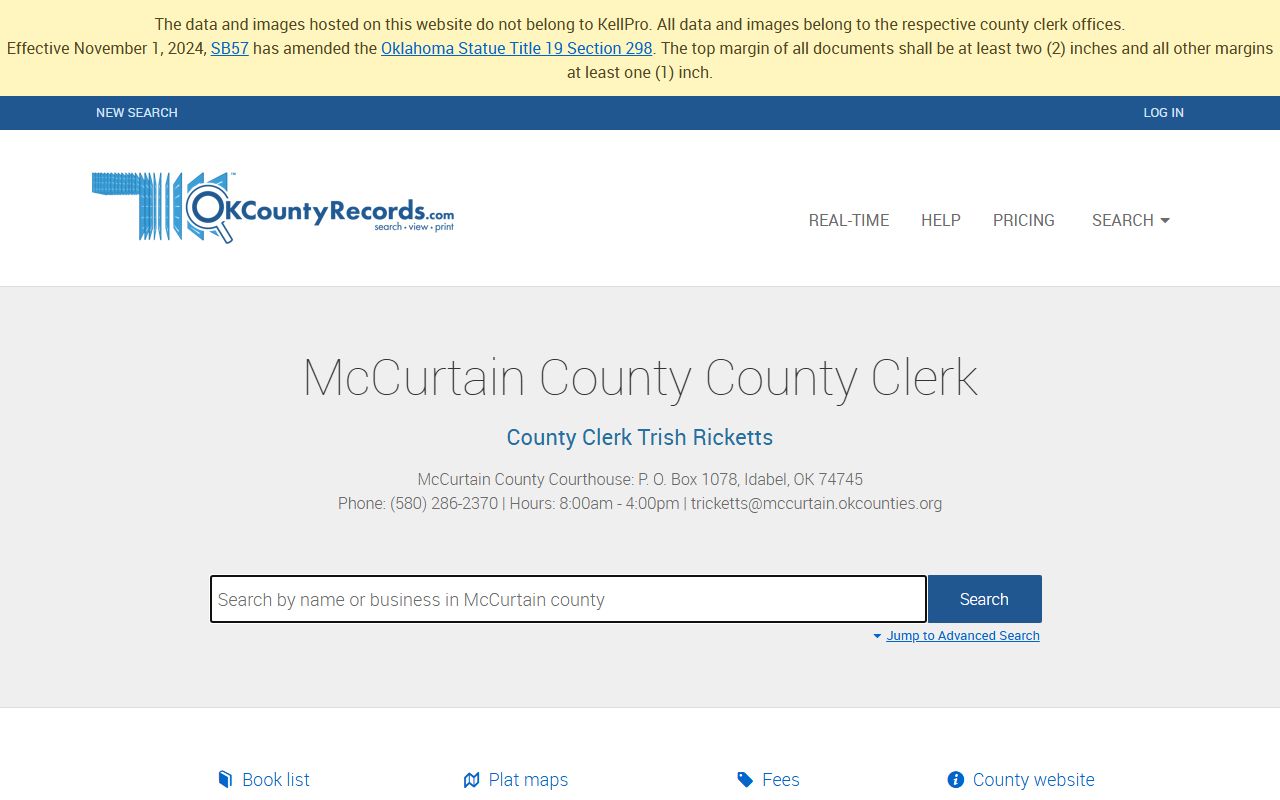 McCurtain County land records search criminal records
