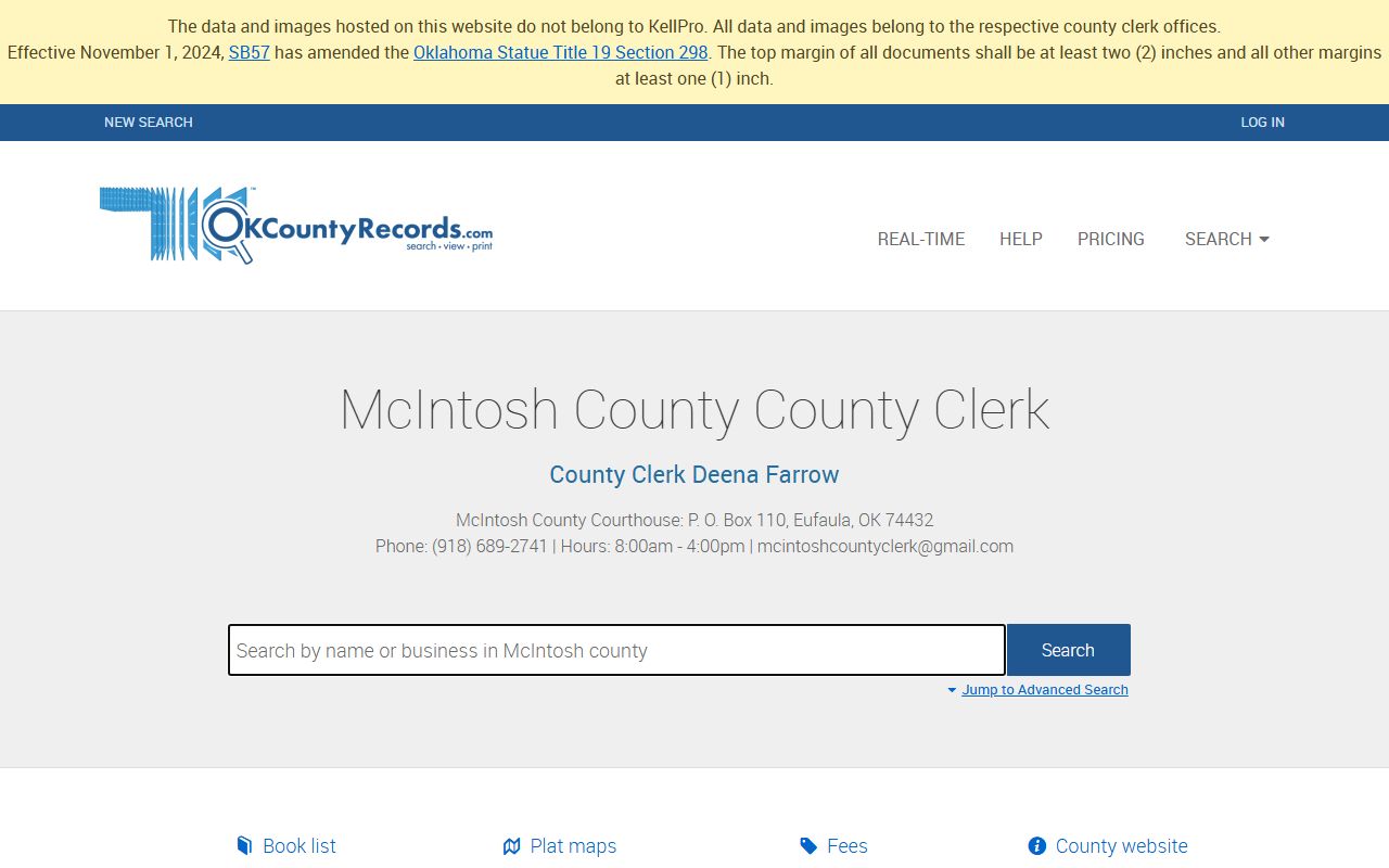 McIntosh County land records search criminal records