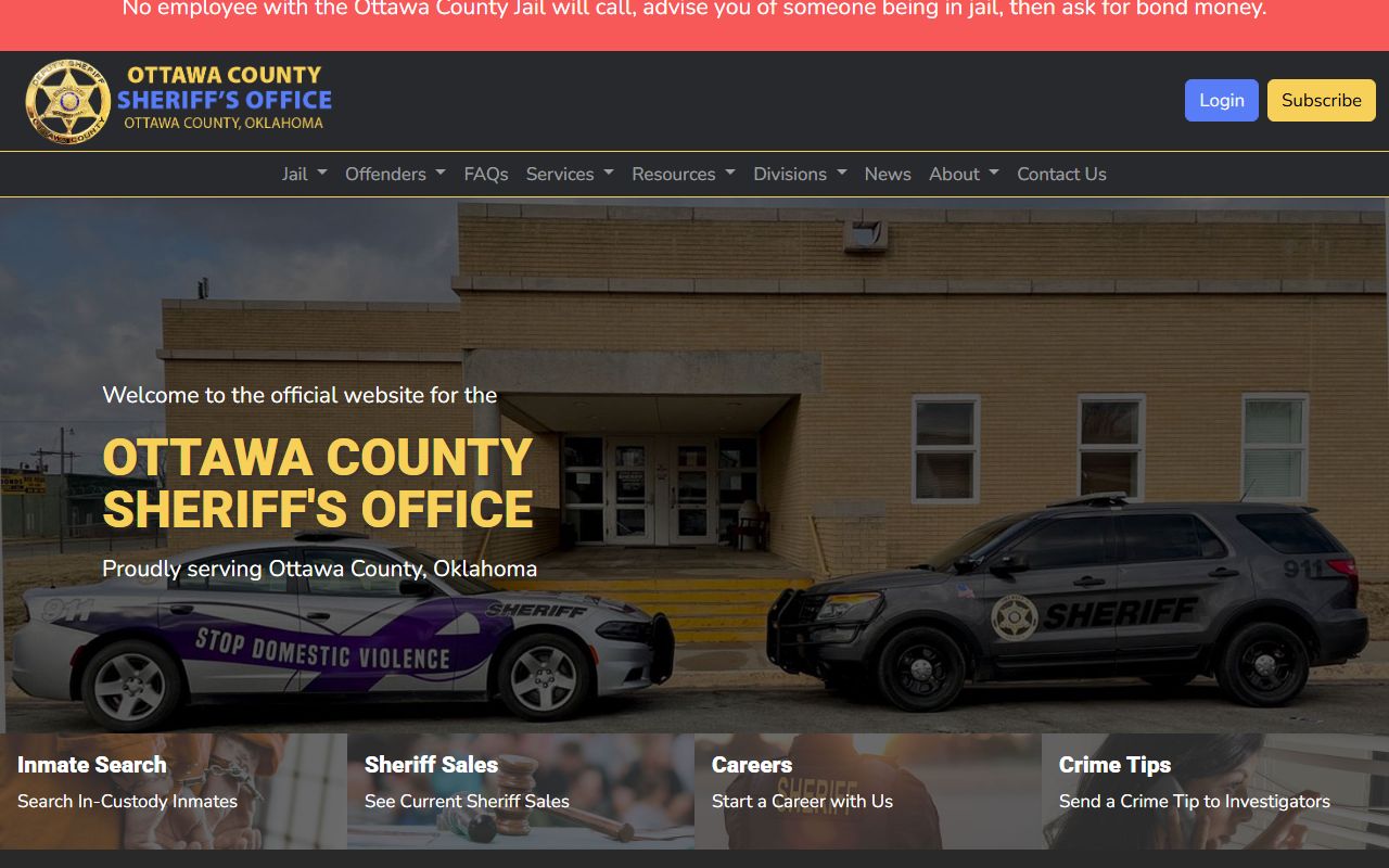 Ottawa County Sheriff's Office for criminal records