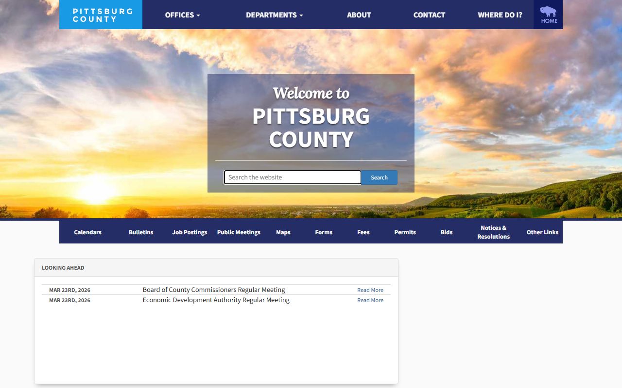 Pittsburg County Sheriff Office criminal records page