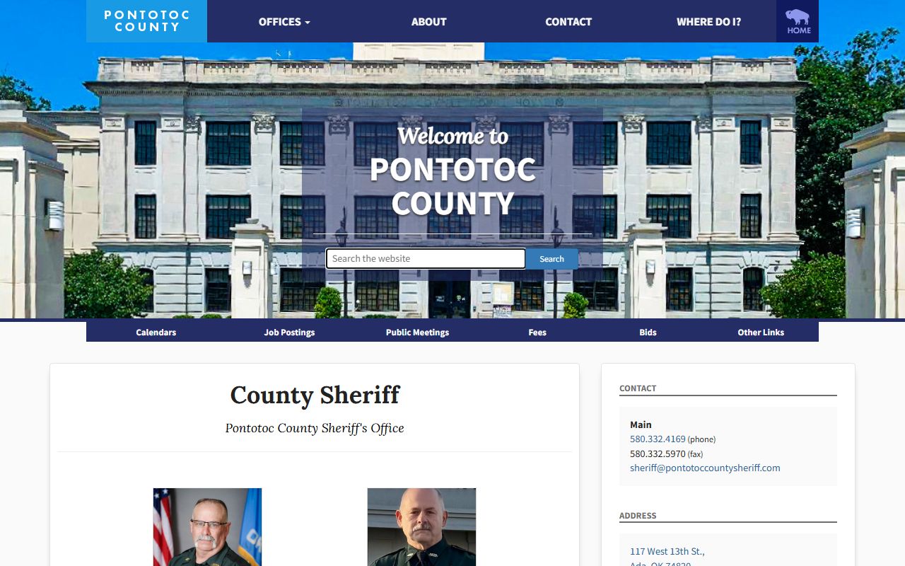 Pontotoc County Sheriff Office criminal records