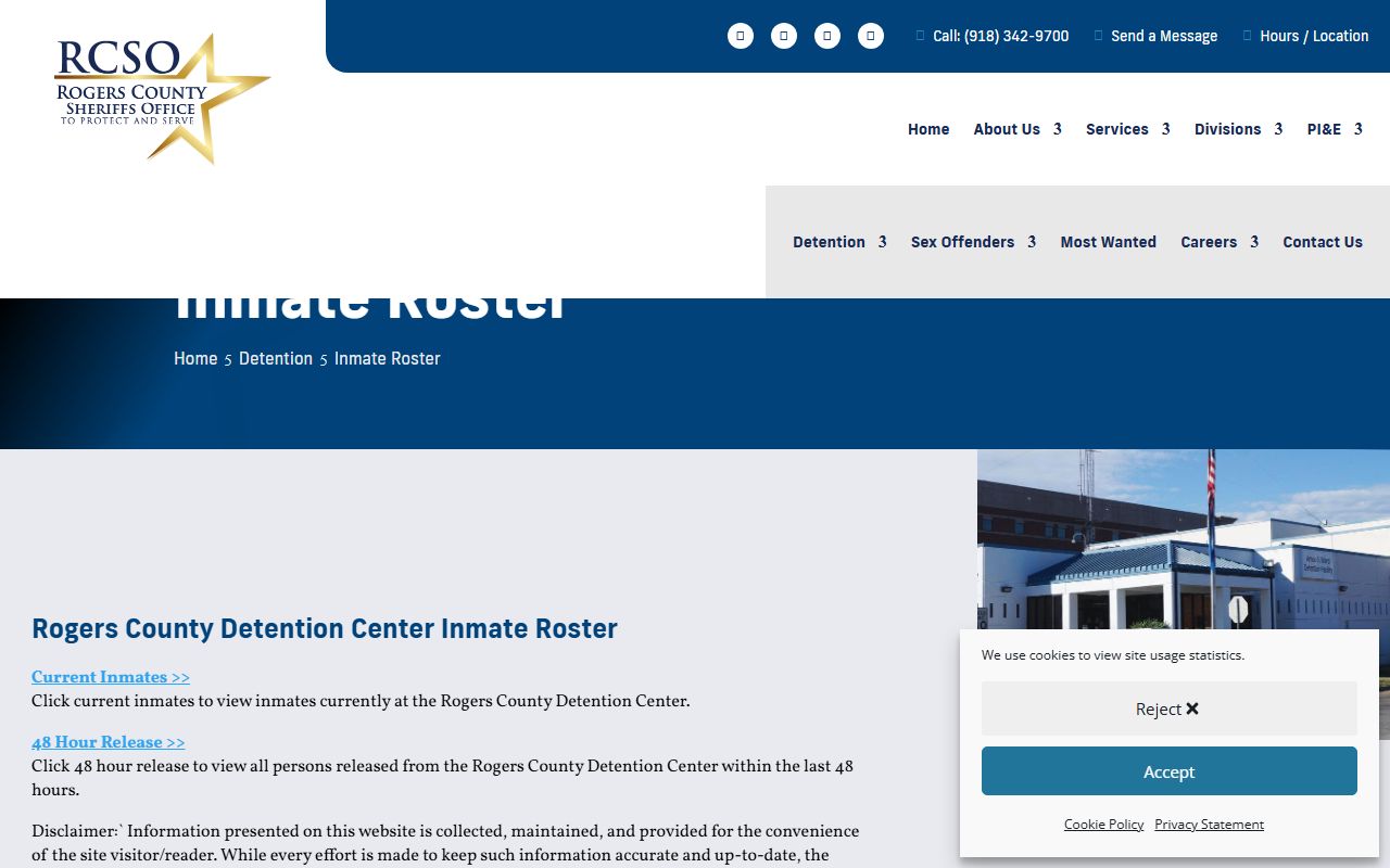 Rogers County inmate roster criminal records search