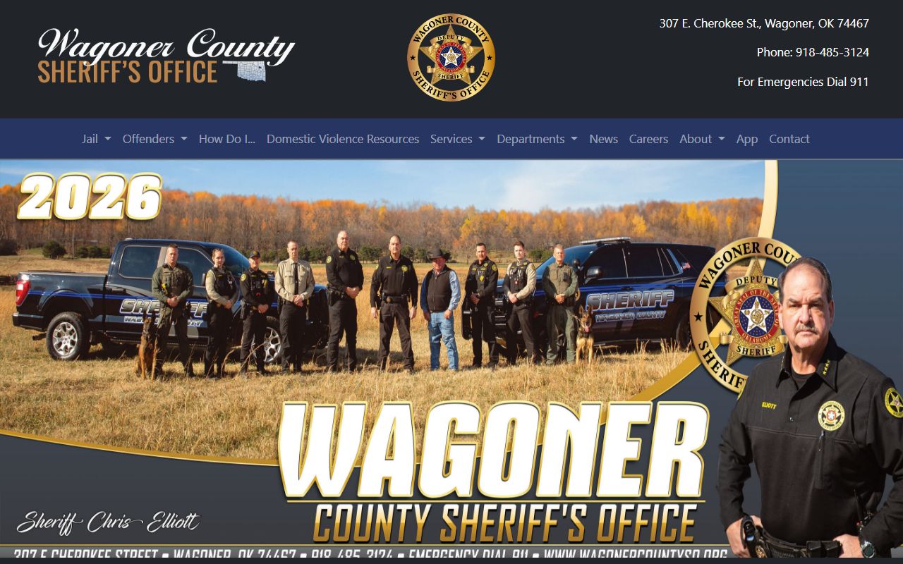 Wagoner County Sheriff's Office website for criminal records