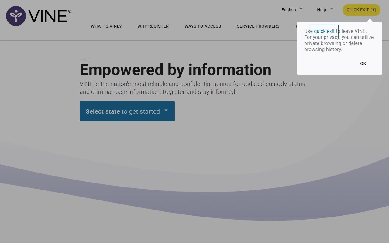 Oklahoma VINELink Victim Notification System
